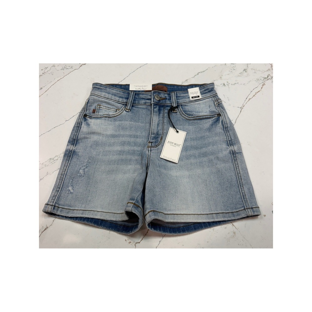 Judy Blue Vintage Dad Shorts Light Wash Mid Rise‎ Denim Women's Size S